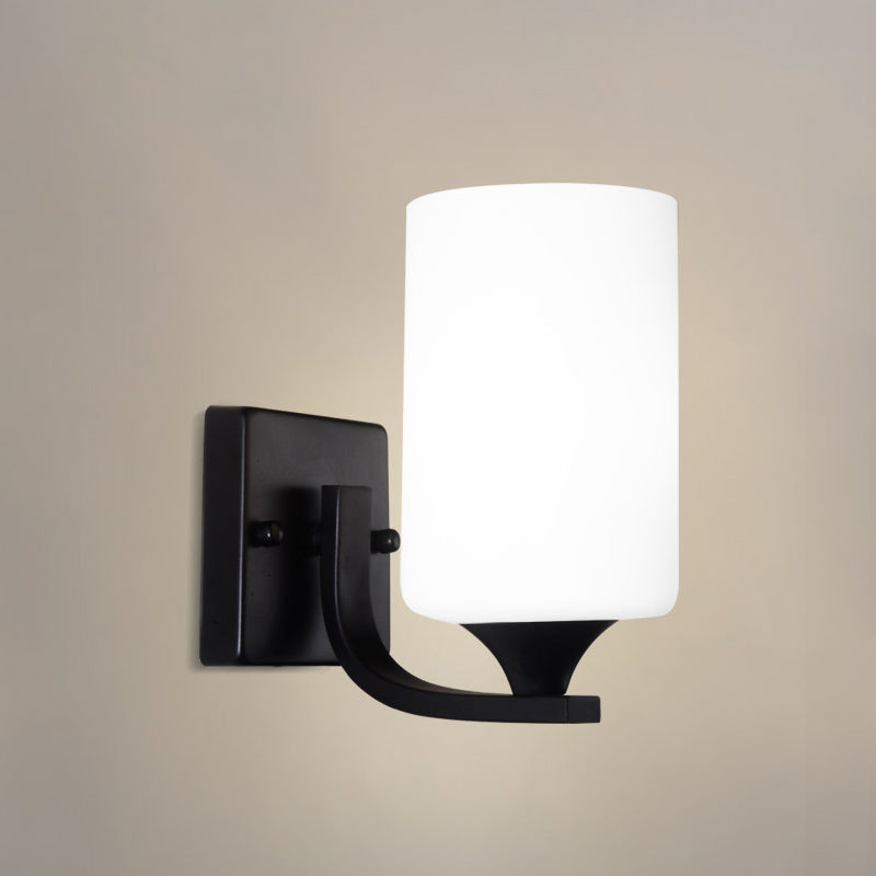 Luci di applique in vetro limpido/latteo di vetro funce moderno a muro interno appeso in nero in nero