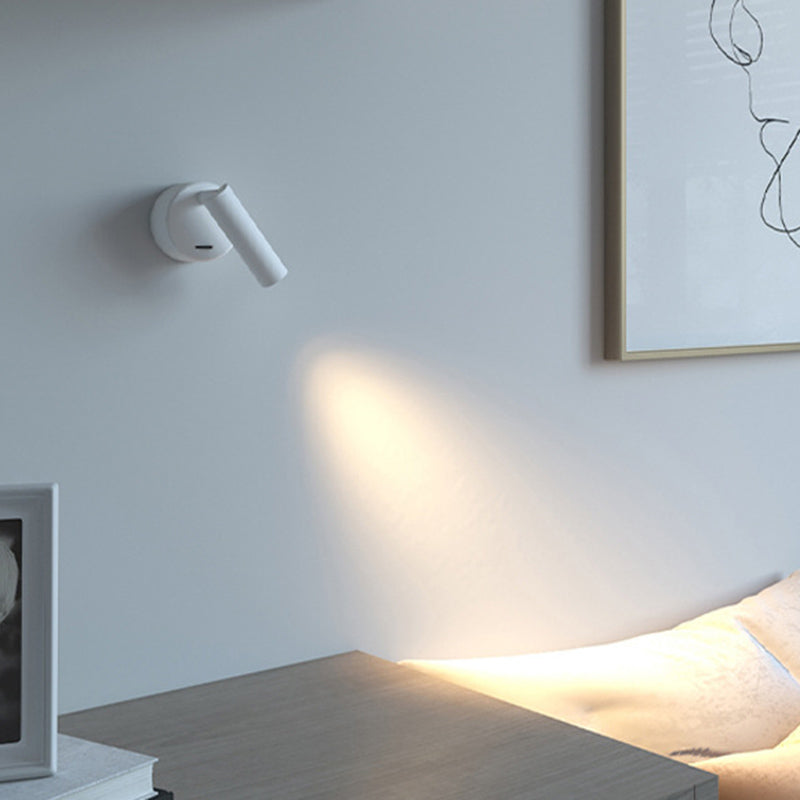 Armed Wall Sconce Light Modern Metal Wall Light with Acrylic Shade for Bedroom