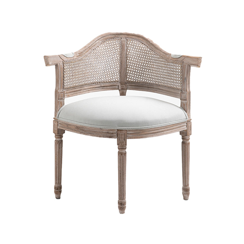 Fauteuil de salle à manger de chaises de salle à manger en osier de style campagnard avec les jambes naturelles