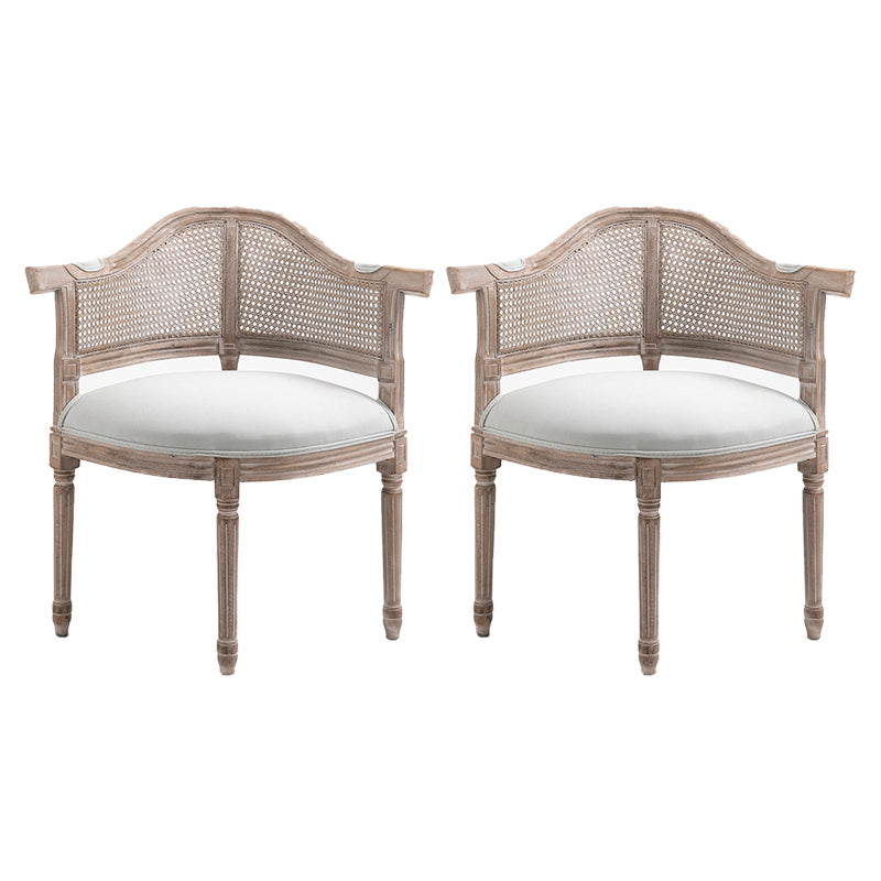 Fauteuil de salle à manger de chaises de salle à manger en osier de style campagnard avec les jambes naturelles