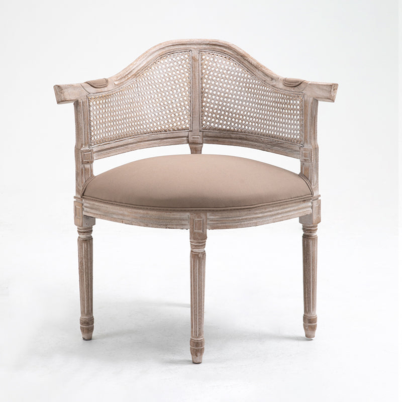 Fauteuil de salle à manger de chaises de salle à manger en osier de style campagnard avec les jambes naturelles