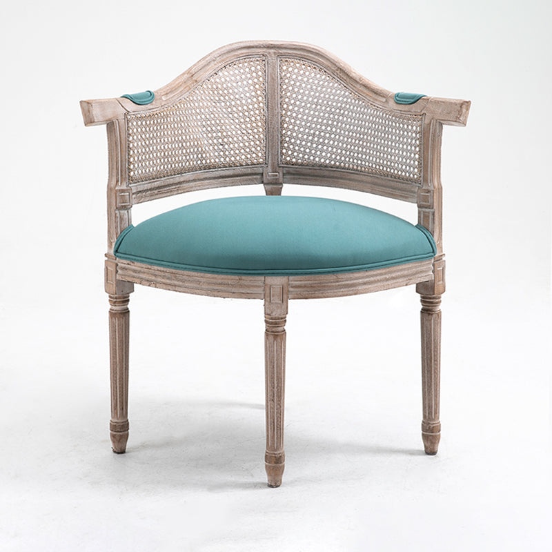 Fauteuil de salle à manger de chaises de salle à manger en osier de style campagnard avec les jambes naturelles