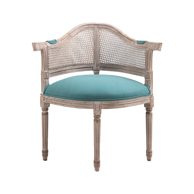 Fauteuil de salle à manger de chaises de salle à manger en osier de style campagnard avec les jambes naturelles