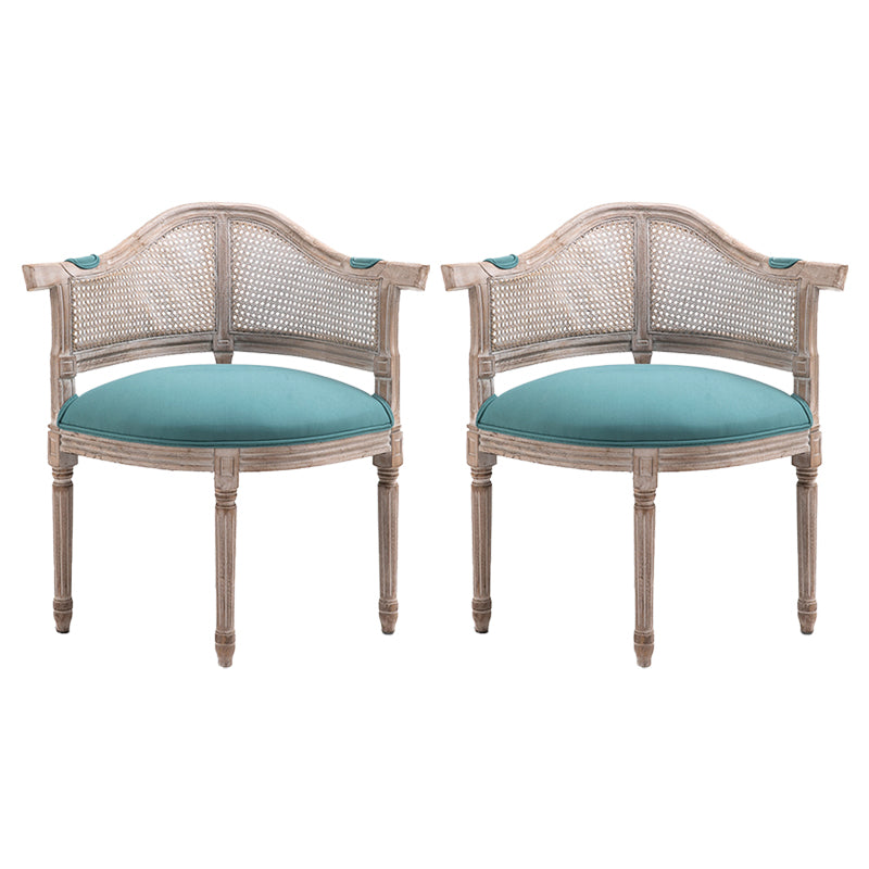 Fauteuil de salle à manger de chaises de salle à manger en osier de style campagnard avec les jambes naturelles