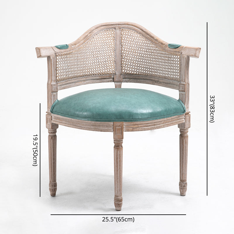 Fauteuil de salle à manger de chaises de salle à manger en osier de style campagnard avec les jambes naturelles