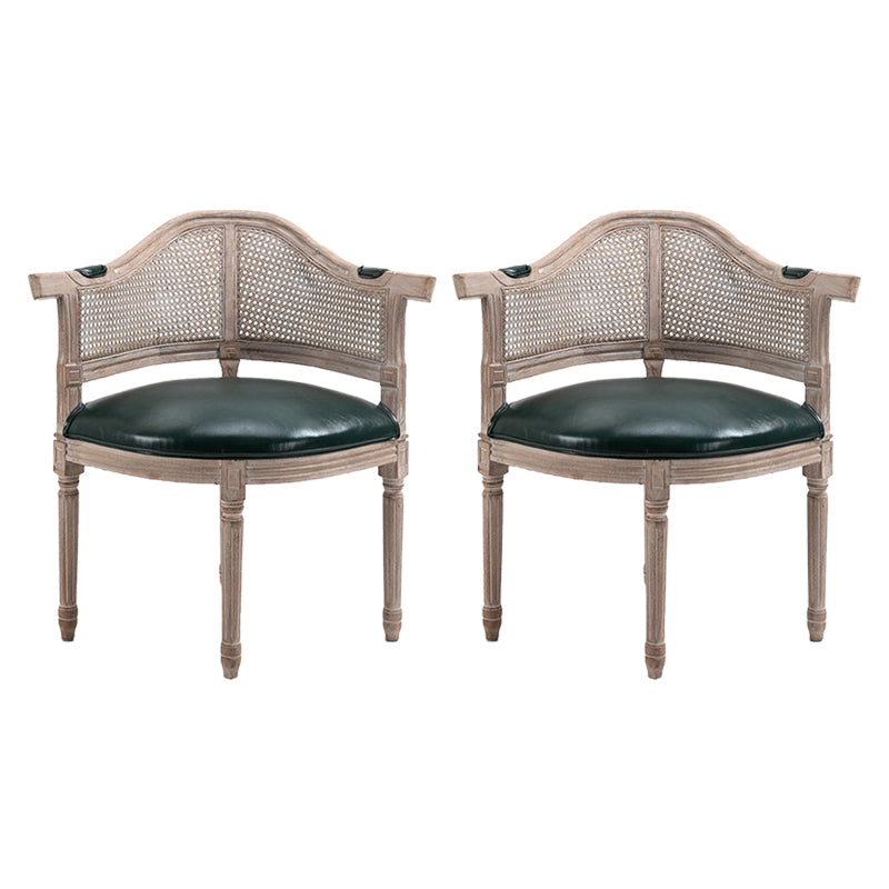 Fauteuil de salle à manger de chaises de salle à manger en osier de style campagnard avec les jambes naturelles