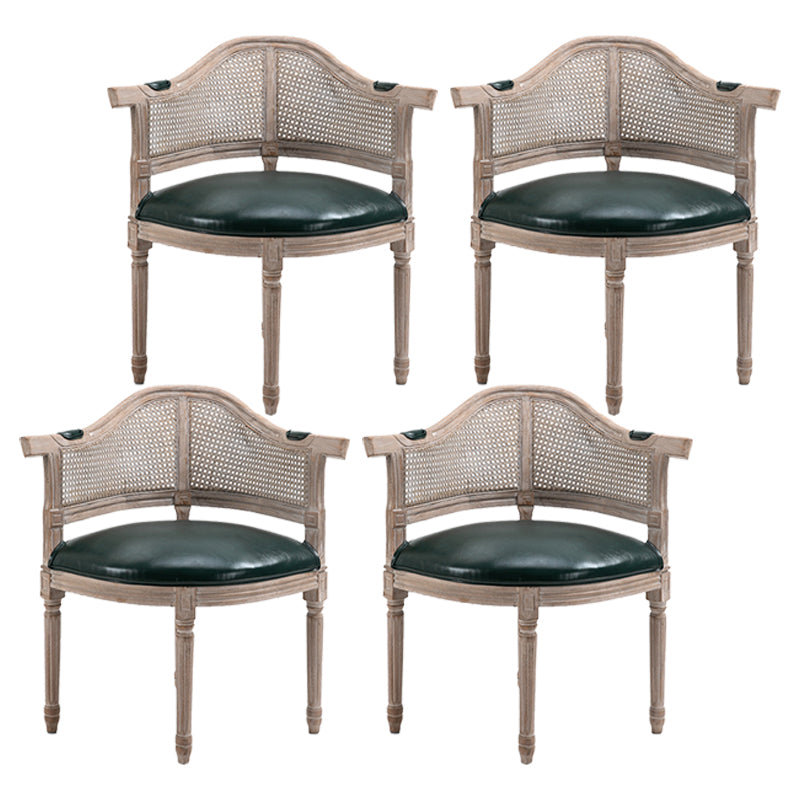 Fauteuil de salle à manger de chaises de salle à manger en osier de style campagnard avec les jambes naturelles