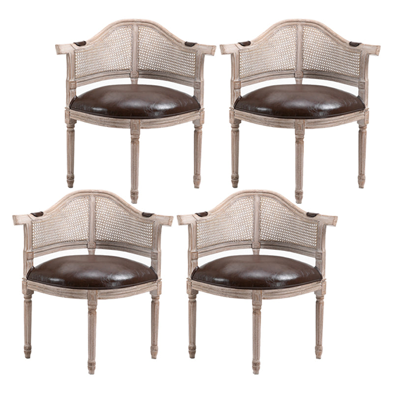 Fauteuil de salle à manger de chaises de salle à manger en osier de style campagnard avec les jambes naturelles