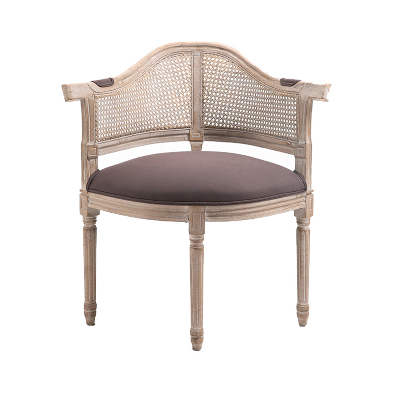 Fauteuil de salle à manger de chaises de salle à manger en osier de style campagnard avec les jambes naturelles