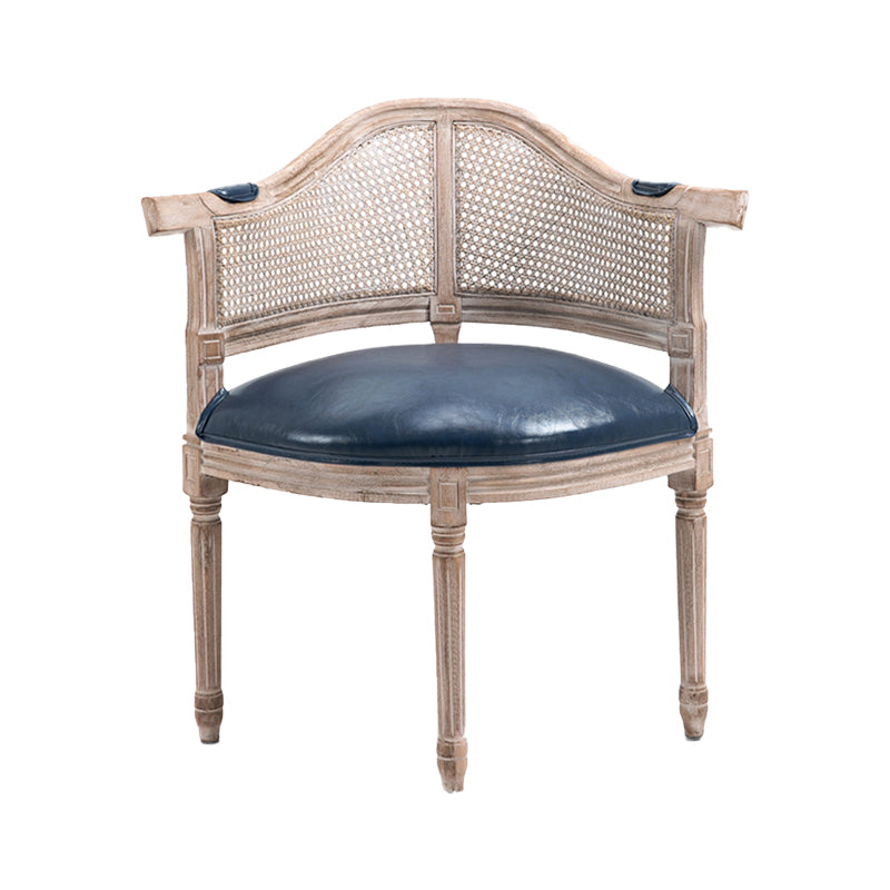 Fauteuil de salle à manger de chaises de salle à manger en osier de style campagnard avec les jambes naturelles