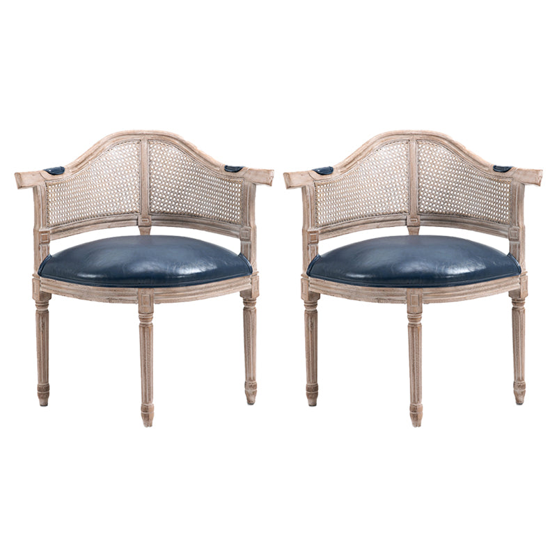 Fauteuil de salle à manger de chaises de salle à manger en osier de style campagnard avec les jambes naturelles