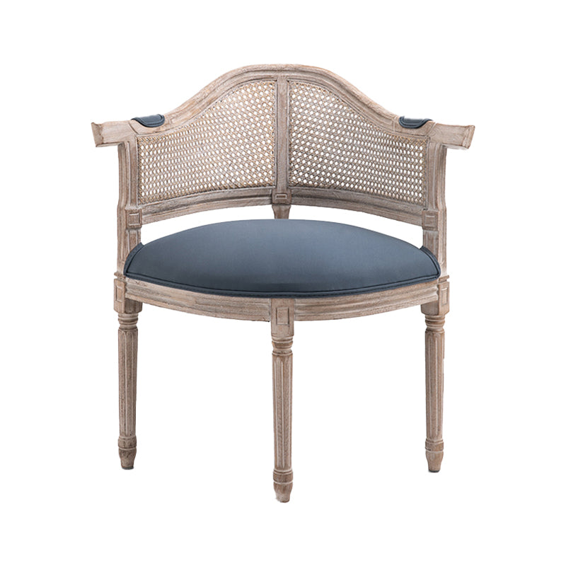 Fauteuil de salle à manger de chaises de salle à manger en osier de style campagnard avec les jambes naturelles