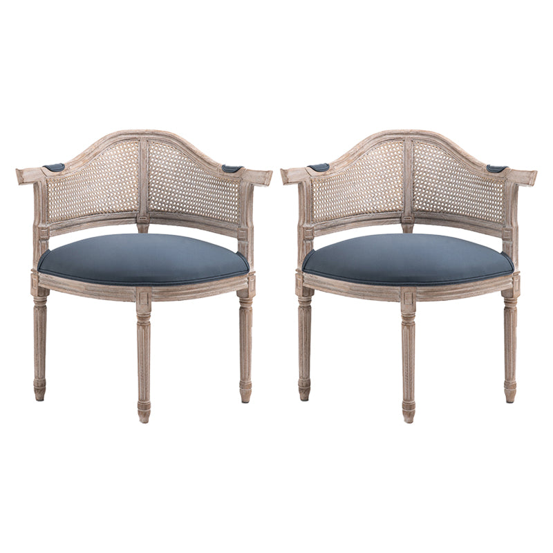 Fauteuil de salle à manger de chaises de salle à manger en osier de style campagnard avec les jambes naturelles