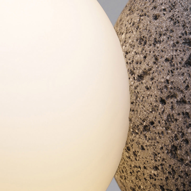 Neuheit einfacher Schneeball -Anhänger Zement 1 Leichtes Wohnzimmer Licht in Schwarz mit Milchglasschatten