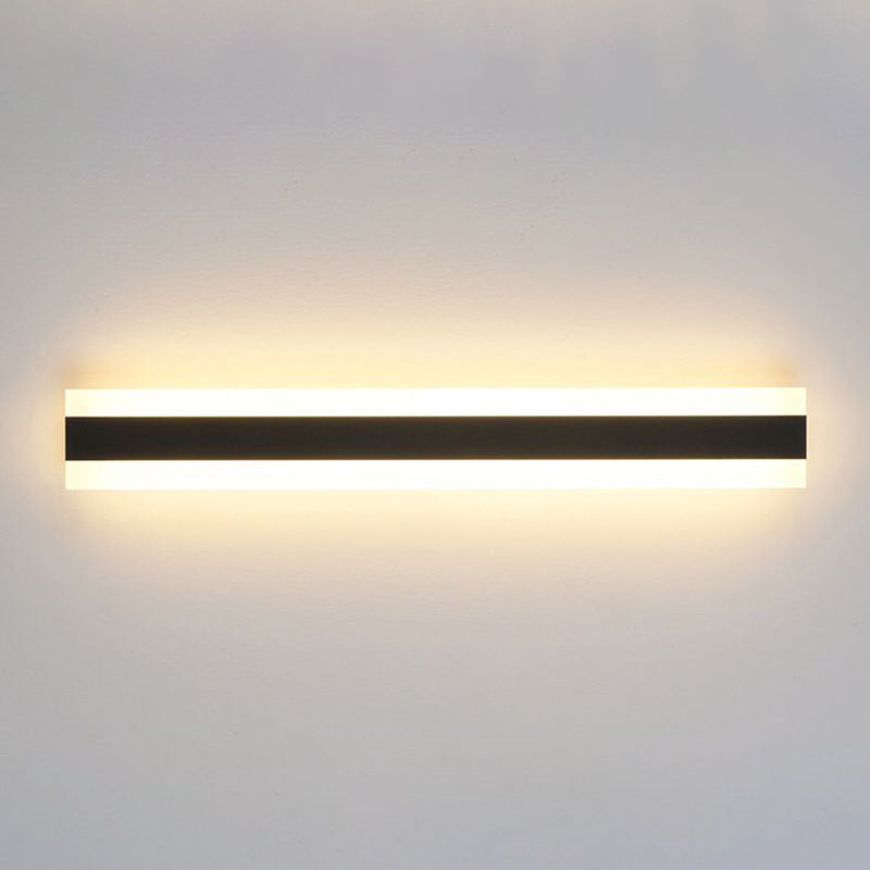 Moderner einfacher Stil Linearer Schatten Wandleuchten Metal 1 Leichte Leuchten im schwarzen Finish