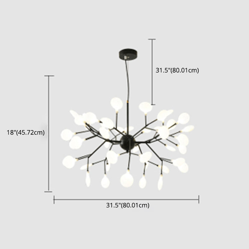 Round Pendant Lighting Fixtures Modern Chandeliers For Dining Room with Acrylic Shade