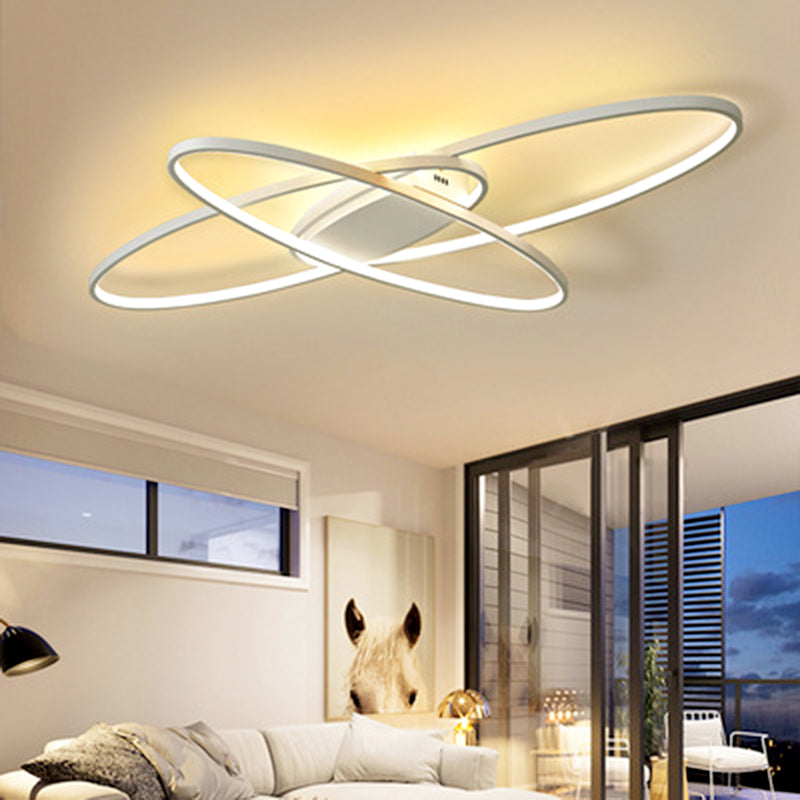 Luminaires semi-affleurants à lumières multiples de style moderne avec anneau en métal