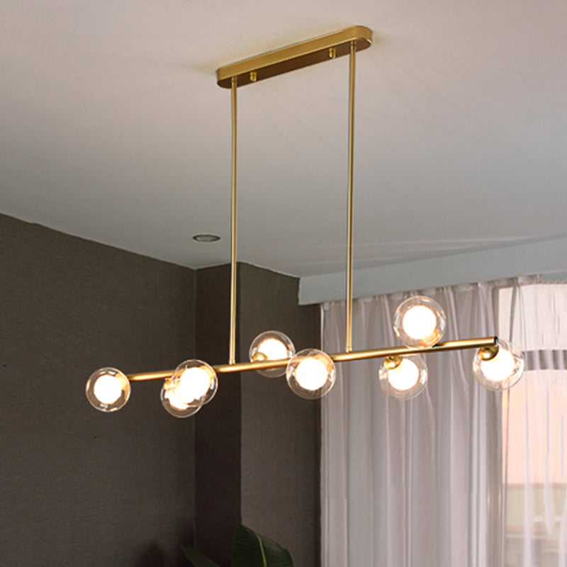 Lumière de l'île créative moderne, suspension du pendentif en fer forgé avec une teinte à double verre