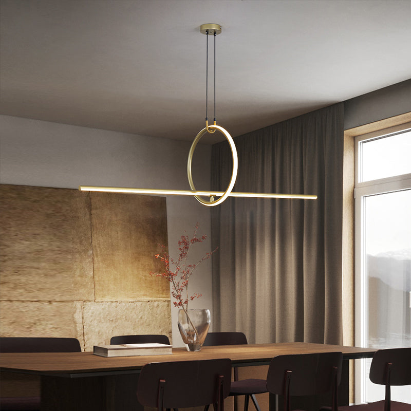 Lampada del lampadario in metallo moderno nordico Lampada a LED LED Isola Ciondolo per sala da pranzo