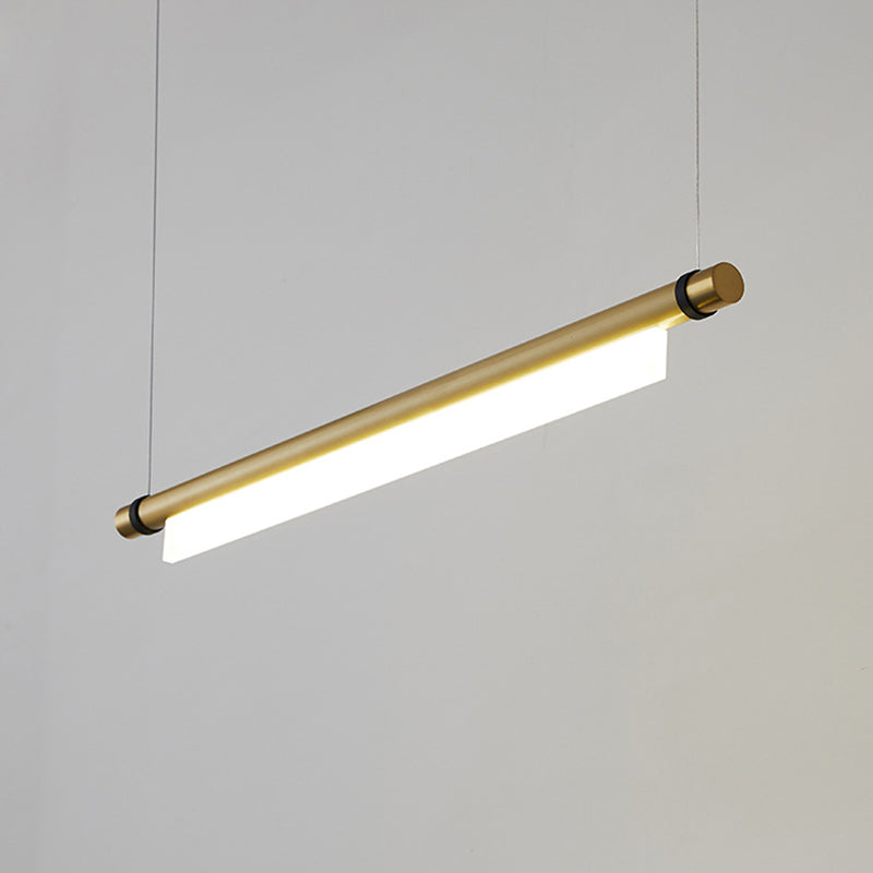 Lampada il lampadario in metallo lineare dell'illuminazione dell'isola a led moderna per sala da pranzo