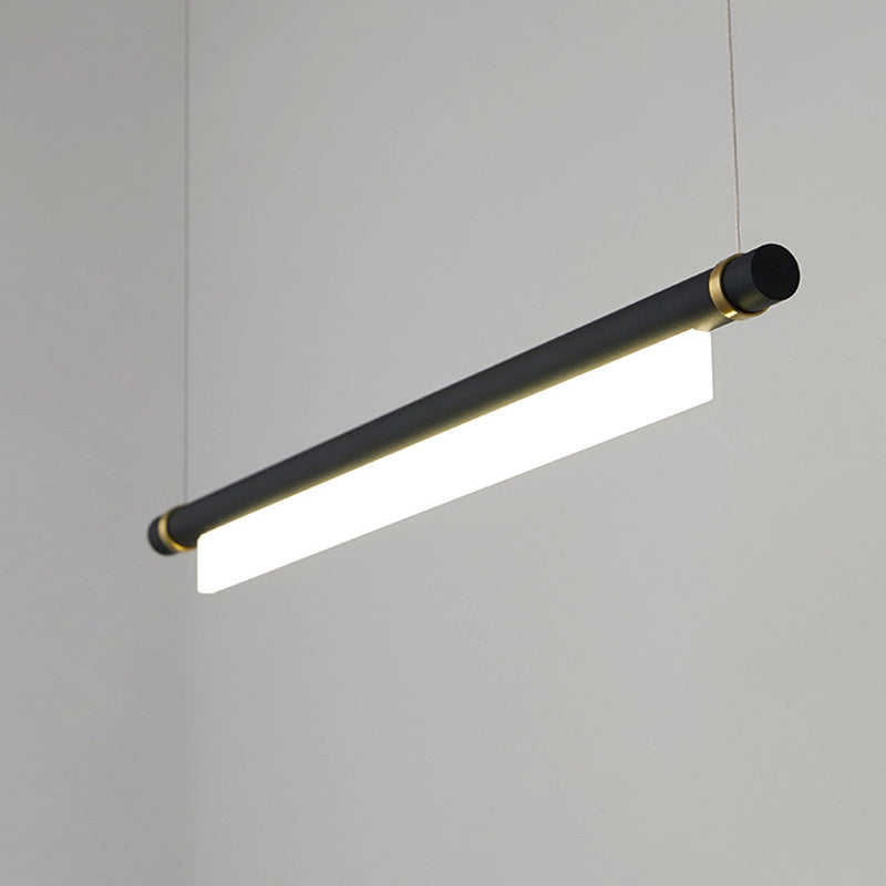 Lampada il lampadario in metallo lineare dell'illuminazione dell'isola a led moderna per sala da pranzo