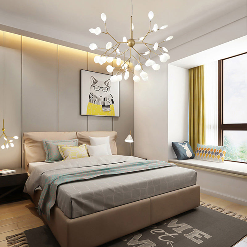 Modern Creative Firefly Hanging Lamp Wrought Iron Indoor Pendant Light with Acrylic Shade