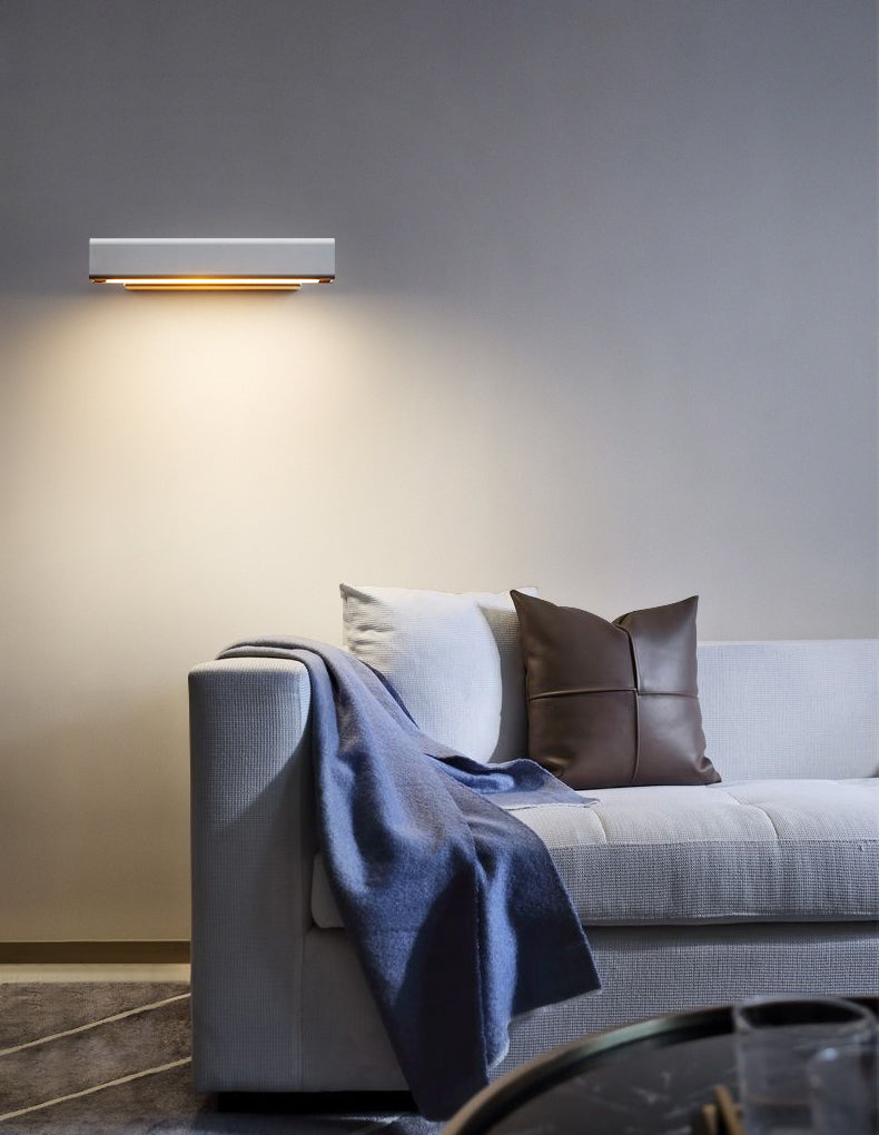 Moderno de moda simple estilo geométrico mate de pared de metal 1 apliques de luz