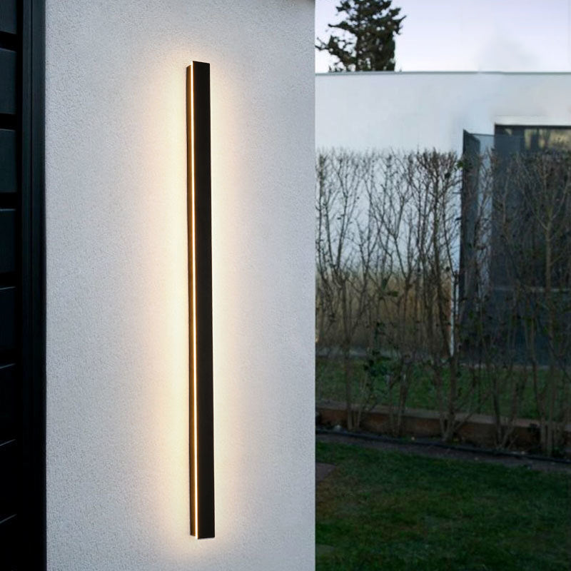 Metal Linear Shade Metal Wall Lights Modern 1 Head Wall Mount Fixture in Black