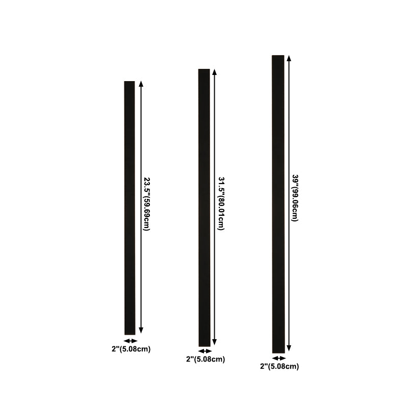 Metal Linear Shade Metal Wall Lights Modern 1 Head Wall Mount Fixture in Black