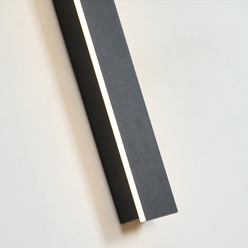 Metal Linear Shade Metal Wall Lights Modern 1 Head Wall Mount Fixture in Black