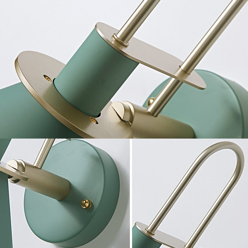 Lámpara de pared de macaron de hierro lacado en moderna luz de pared simple de estilo nórdico para dormitorio