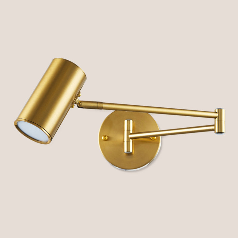 Modern Artistic Adjustable Wall Lamp Electroplate Iron Cylindroid Wall Light with Acrylic Shade