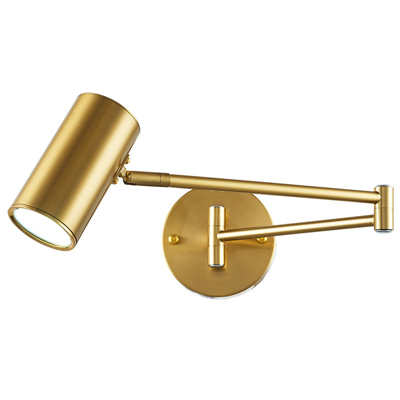Modern Artistic Adjustable Wall Lamp Electroplate Iron Cylindroid Wall Light with Acrylic Shade