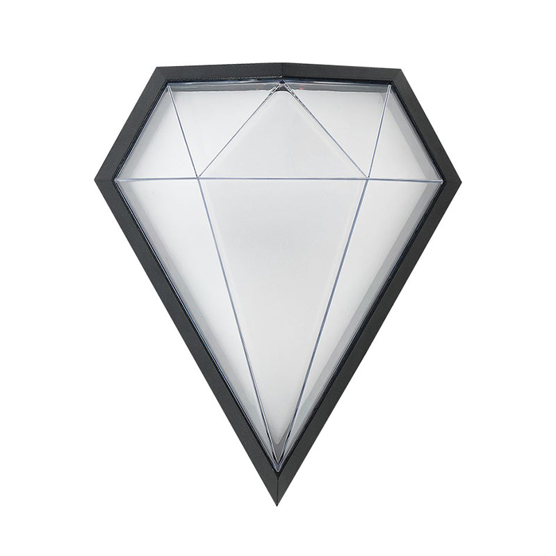 Modern Metal 1-Light Wall Mount Lamp Diamond Outdoor Wall Sconce for Balcony
