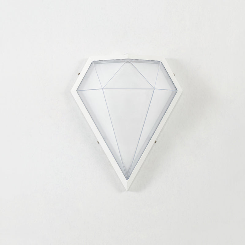 Modern Metal 1-Light Wall Mount Lamp Diamond Outdoor Wall Sconce for Balcony