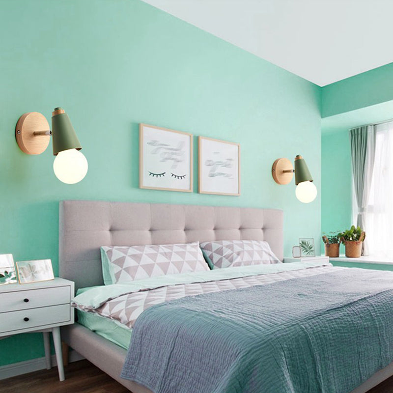 Modern Nordic Macarons Style Geometric Shade Wall Sconce Metal 1 Light Sconces