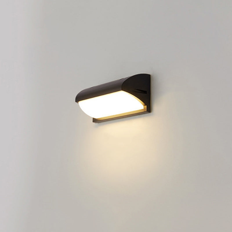 Geometric Shade Wall Lighting Modern Style Metal 1 Light Sconce Light in Black