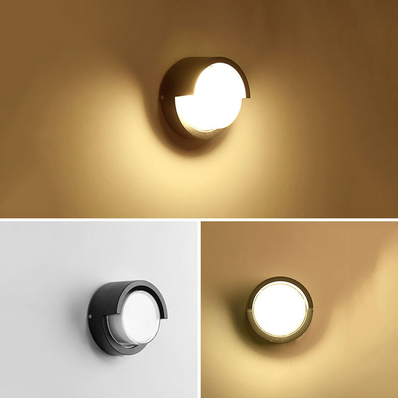 Geometric Shade Wall Lighting Modern Style Metal 1 Light Sconce Light in Black