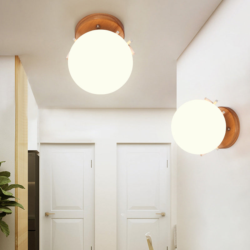 Lámpara de pared de vidrio de estilo de pared moderno de color de sombra redonda de 1 luces