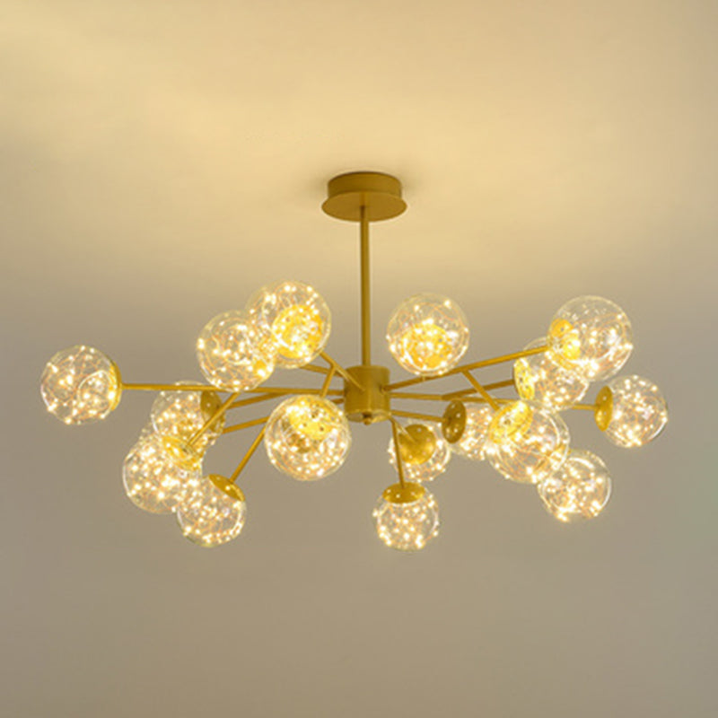Modern Globe Pendant Chandelier Glass 18 Lights Chandelier for Living Room