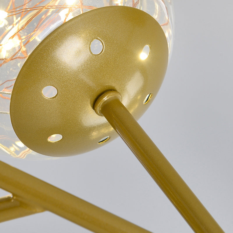 Modern Globe Pendant Chandelier Glass 18 Lights Chandelier for Living Room