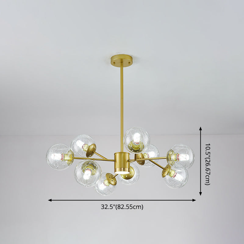 Modern Chandelier Lights Globe-Shaped Pendant Lights Glass Pendant Chandelier for Dining Room