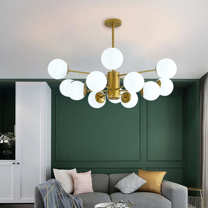 Contemporary Style Globe-Shaped Chandelier Lighting Glass Pendant Lighting