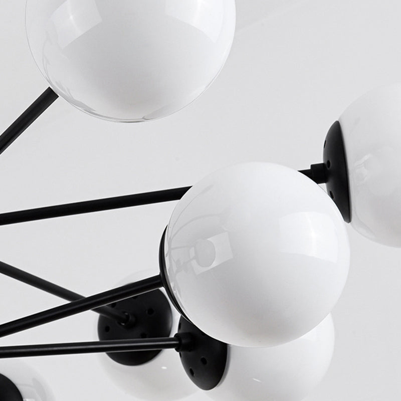 Contemporary Style Globe-Shaped Chandelier Lighting Glass Pendant Lighting
