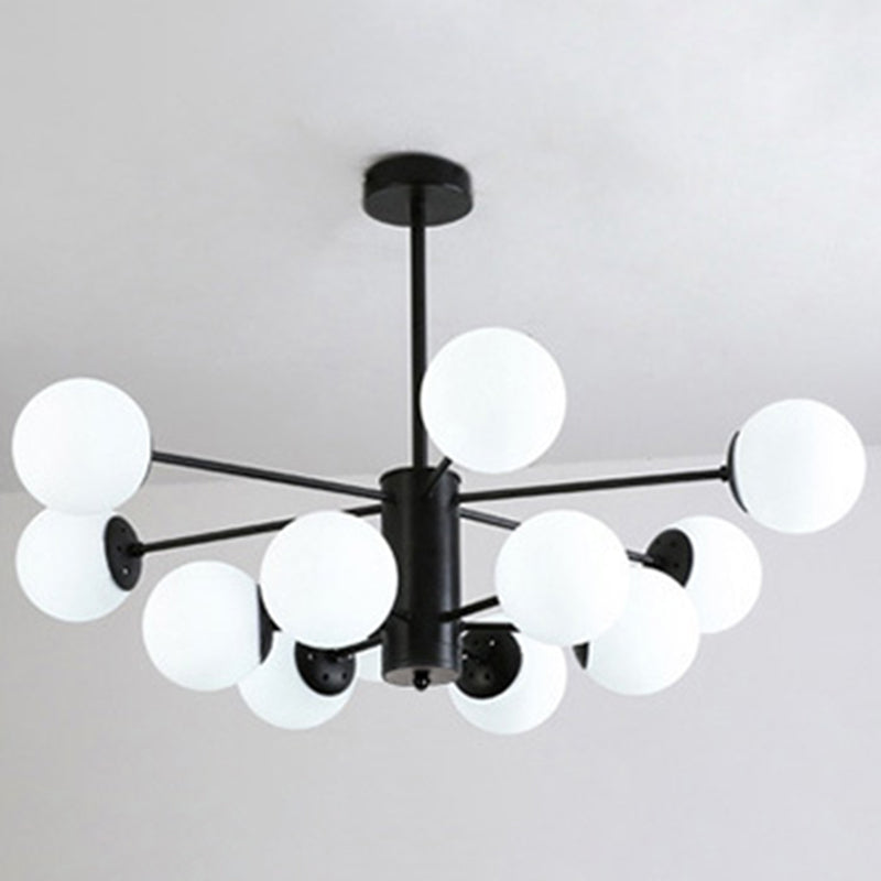 Contemporary Style Globe-Shaped Chandelier Lighting Glass Pendant Lighting