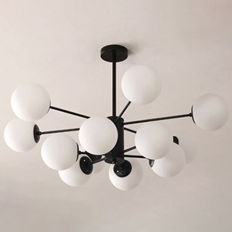 Contemporary Style Globe-Shaped Chandelier Lighting Glass Pendant Lighting