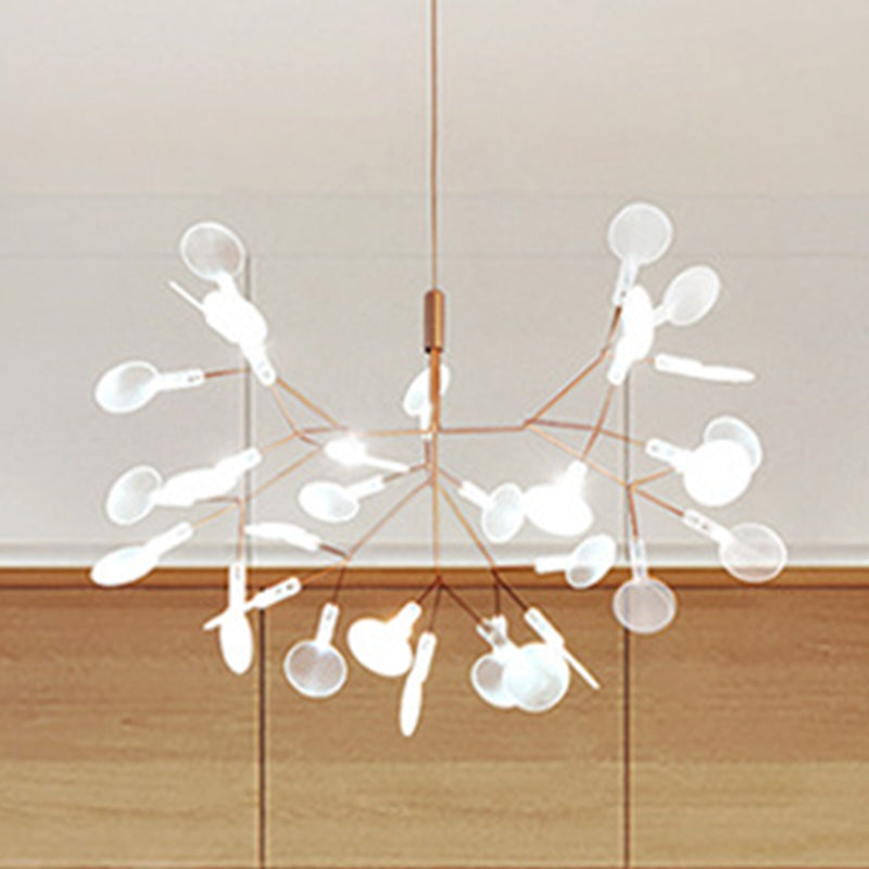 Luce a ciondolo a LED in oro acrilico nella moderna lampada appesa in acciaio inossidabile in acciaio inossidabile