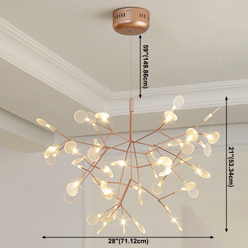 Luce a ciondolo a LED in oro acrilico nella moderna lampada appesa in acciaio inossidabile in acciaio inossidabile