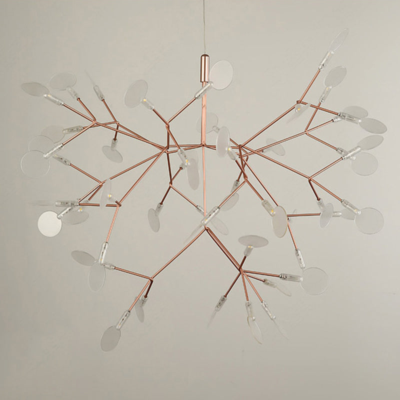 Luce a ciondolo a LED in oro acrilico nella moderna lampada appesa in acciaio inossidabile in acciaio inossidabile