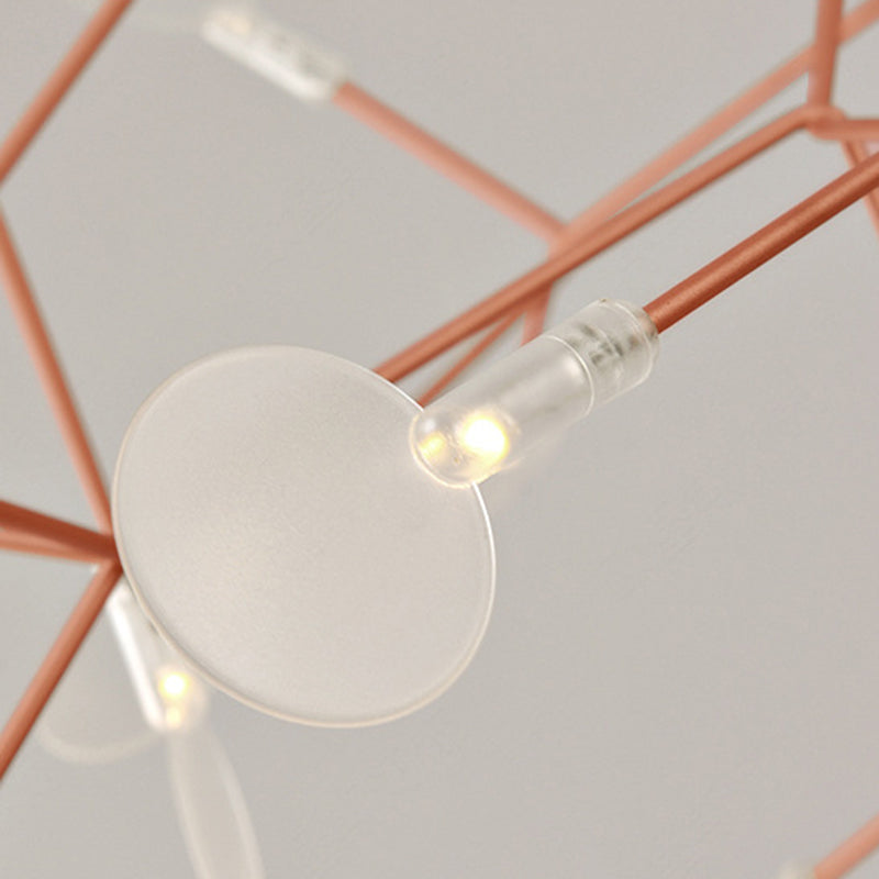 Luce a ciondolo a LED in oro acrilico nella moderna lampada appesa in acciaio inossidabile in acciaio inossidabile